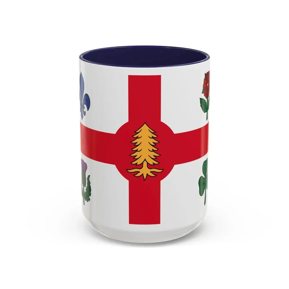 Flag of Montreal Canada - Accent Coffee Mug 15oz Navy - Go Mug Yourself