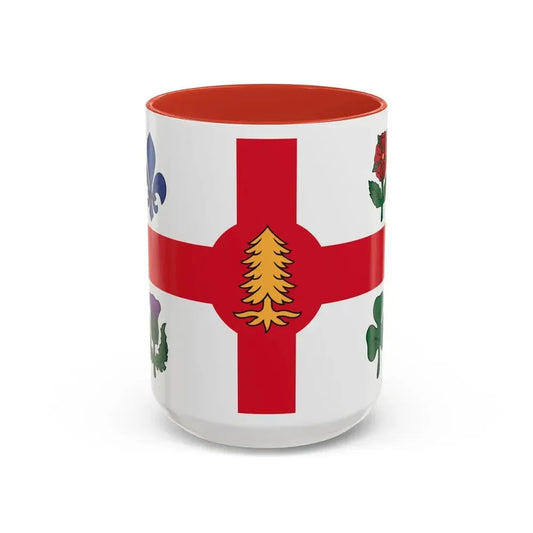 Flag of Montreal Canada - Accent Coffee Mug 15oz Red - Go Mug Yourself