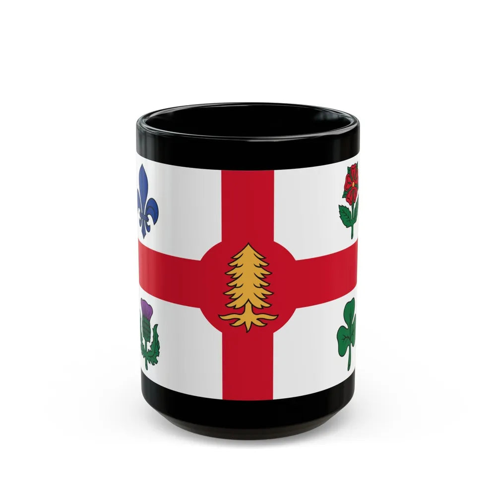 Flag of Montreal Canada - Black Coffee Mug-15oz-Go Mug Yourself