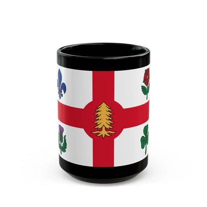 Flag of Montreal Canada - Black Coffee Mug-15oz-Go Mug Yourself