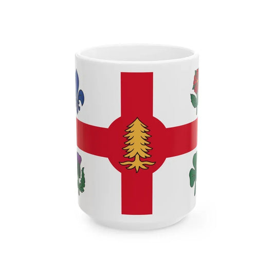 Flag of Montreal Canada - White Coffee Mug 15oz - Go Mug Yourself