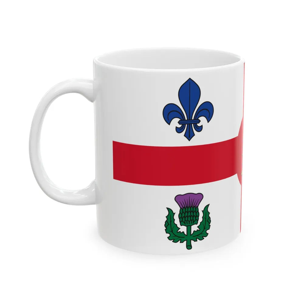 Flag of Montreal Canada - White Coffee Mug-Go Mug Yourself