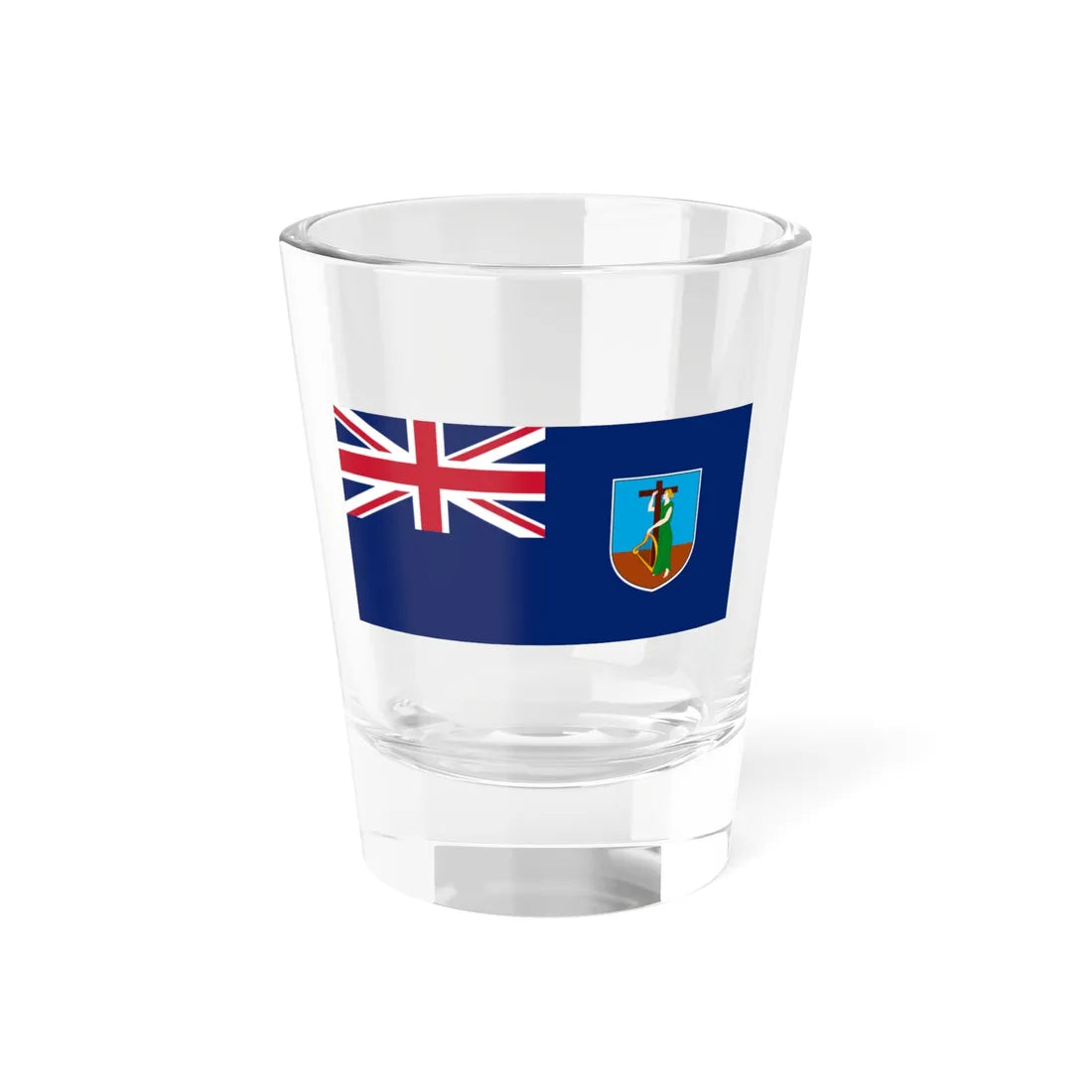 Flag of Montserrat (United Kingdom) Shot Glass 1.5oz 1.5oz - Go Mug Yourself
