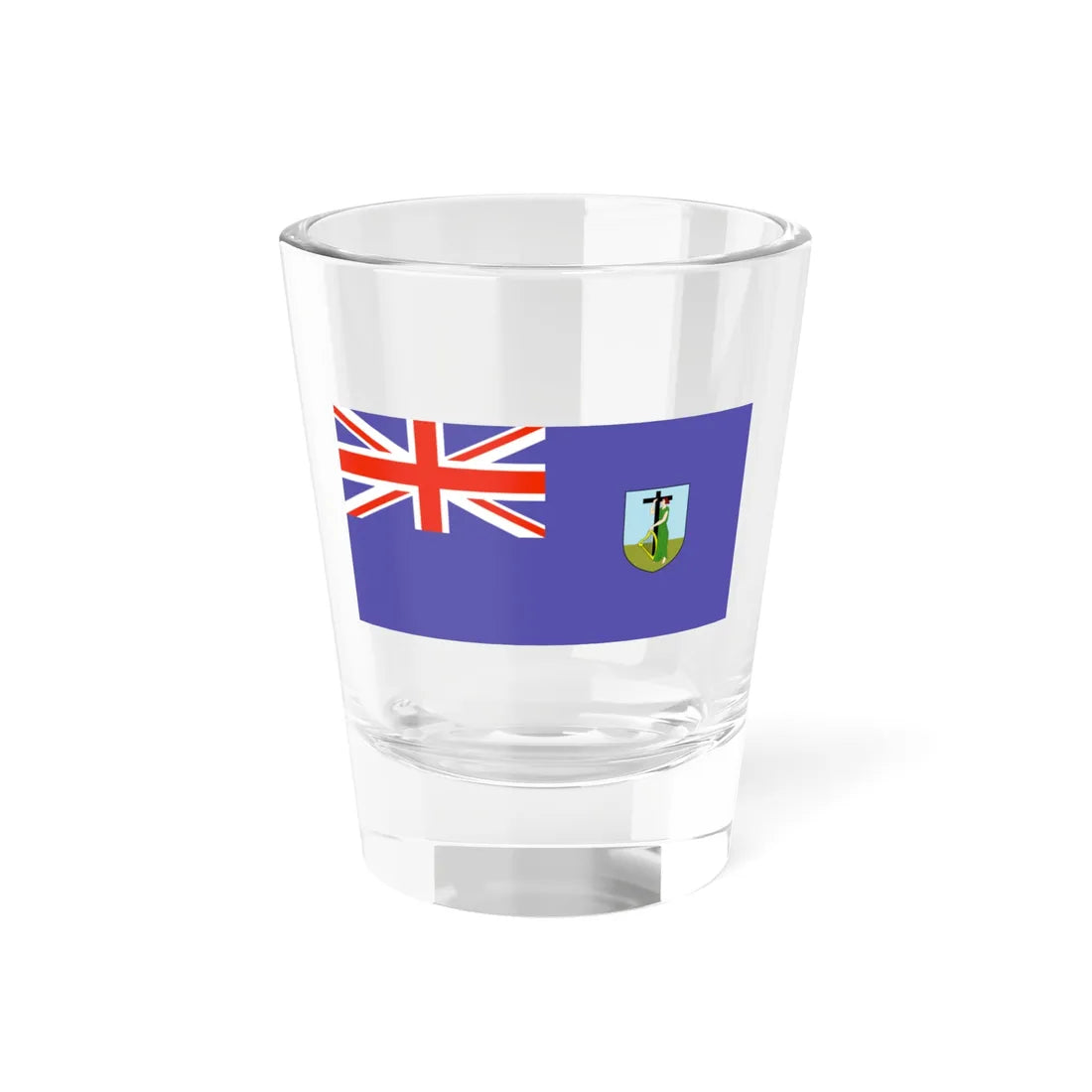 Flag of Montserrat WFB 2000 (United Kingdom) Shot Glass 1.5oz 1.5oz - Go Mug Yourself
