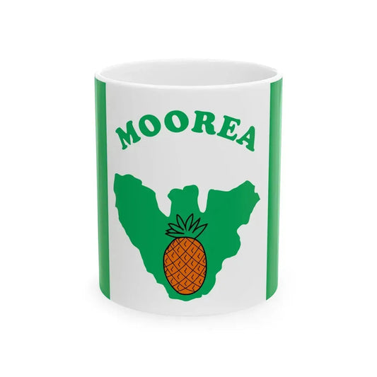 Flag of Moorea-Maiao (France) White Coffee Mug 11oz - Go Mug Yourself