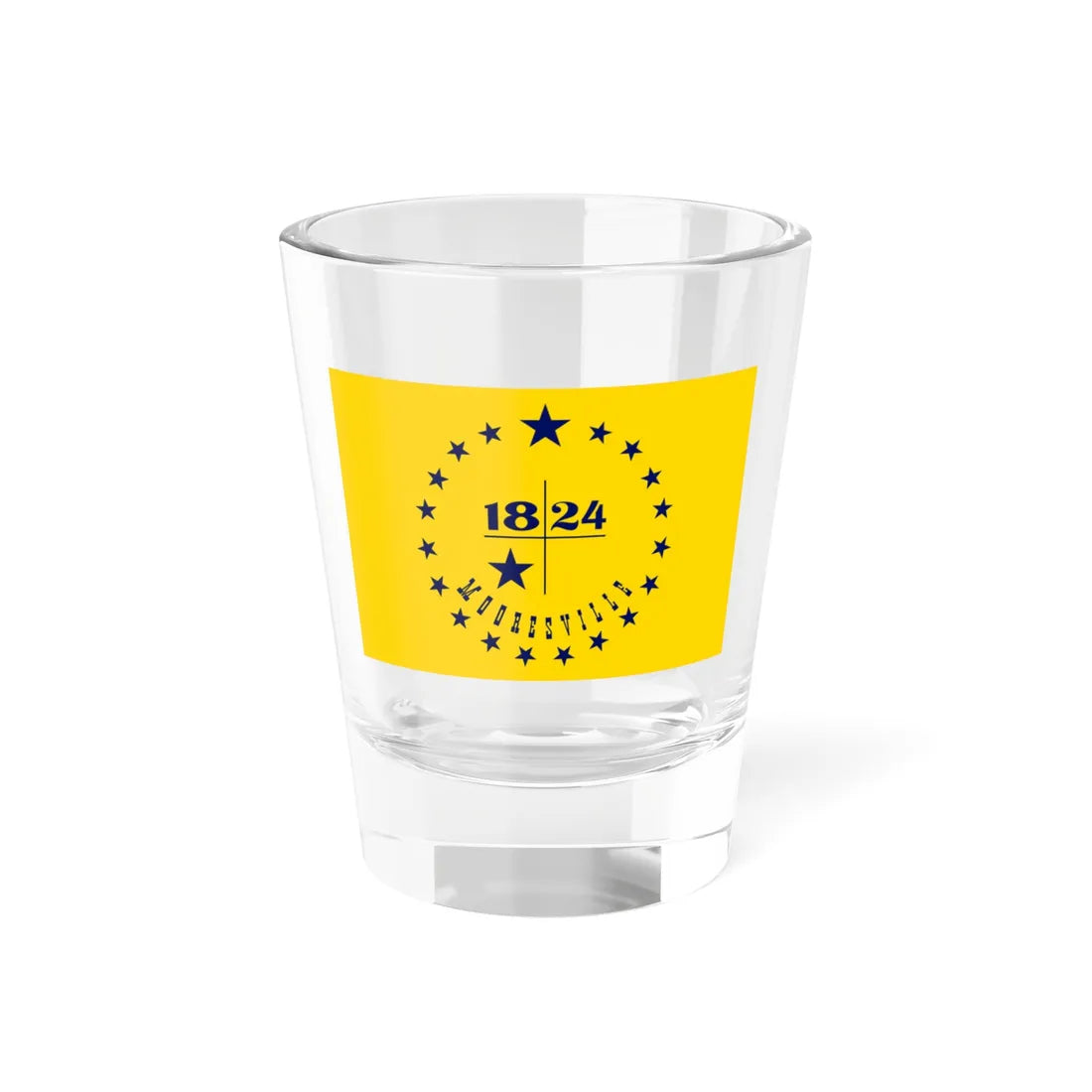 Flag of Mooresville Indiana (India) Shot Glass 1.5oz 1.5oz - Go Mug Yourself