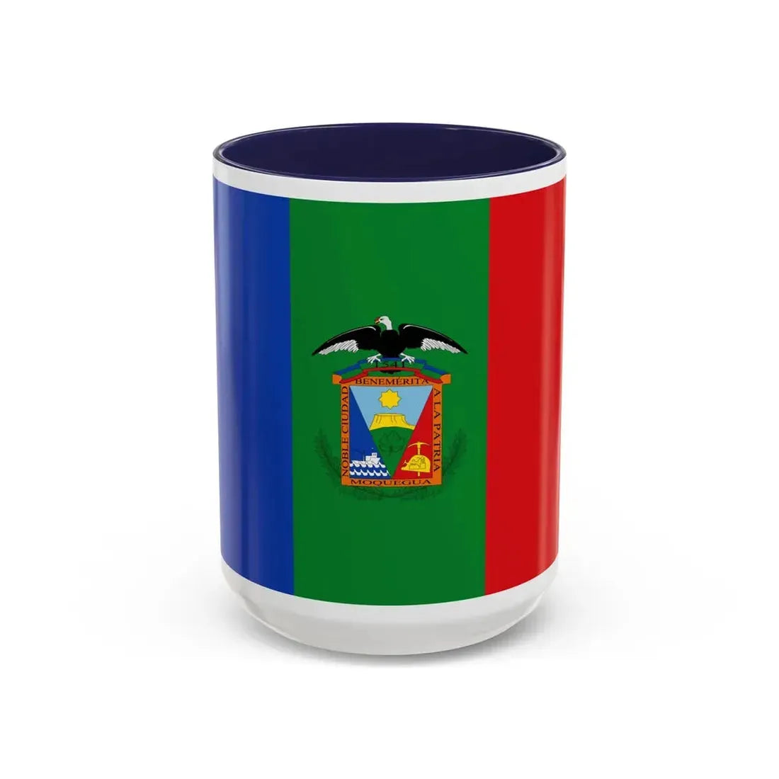 Flag of Moquegua capital of the Moquegua Region Peru - Accent Coffee Mug 15oz Navy - Go Mug Yourself