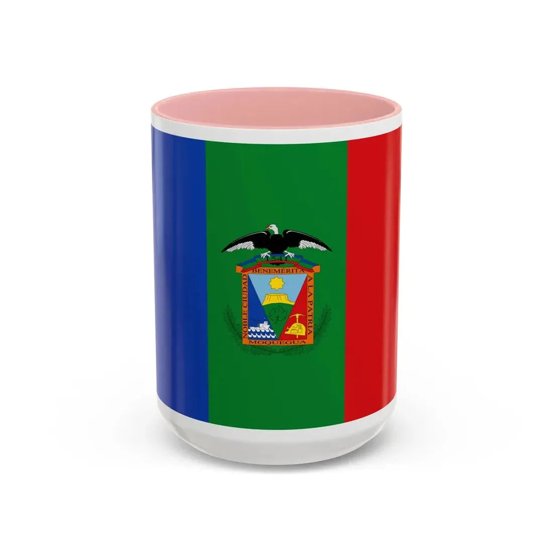 Flag of Moquegua capital of the Moquegua Region Peru - Accent Coffee Mug 15oz Pink - Go Mug Yourself