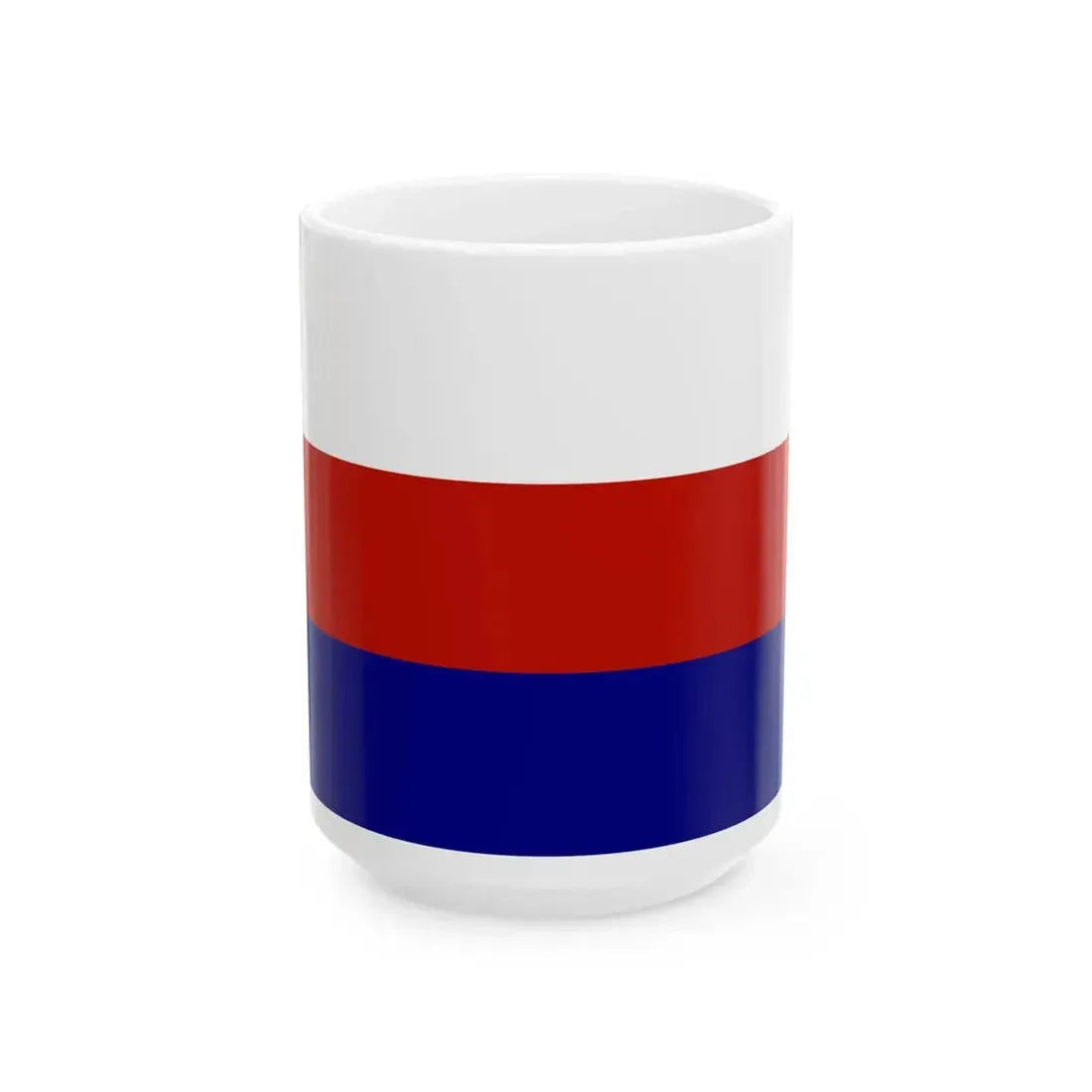 Flag of Moravia tricolour with white (Czech Republic) White Coffee Mug 15oz - Go Mug Yourself