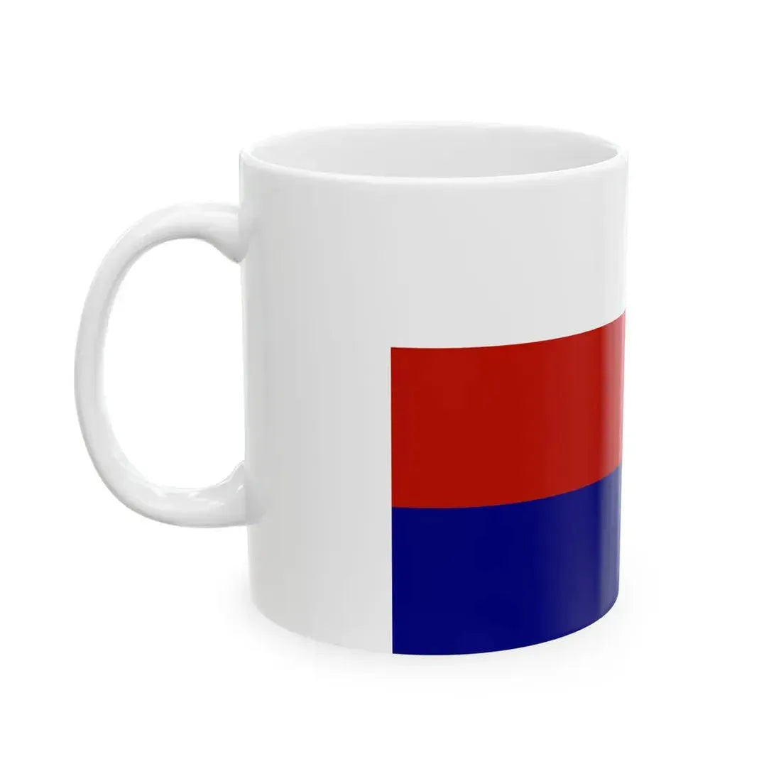 Flag of Moravia tricolour with white (Czech Republic) White Coffee Mug - Go Mug Yourself