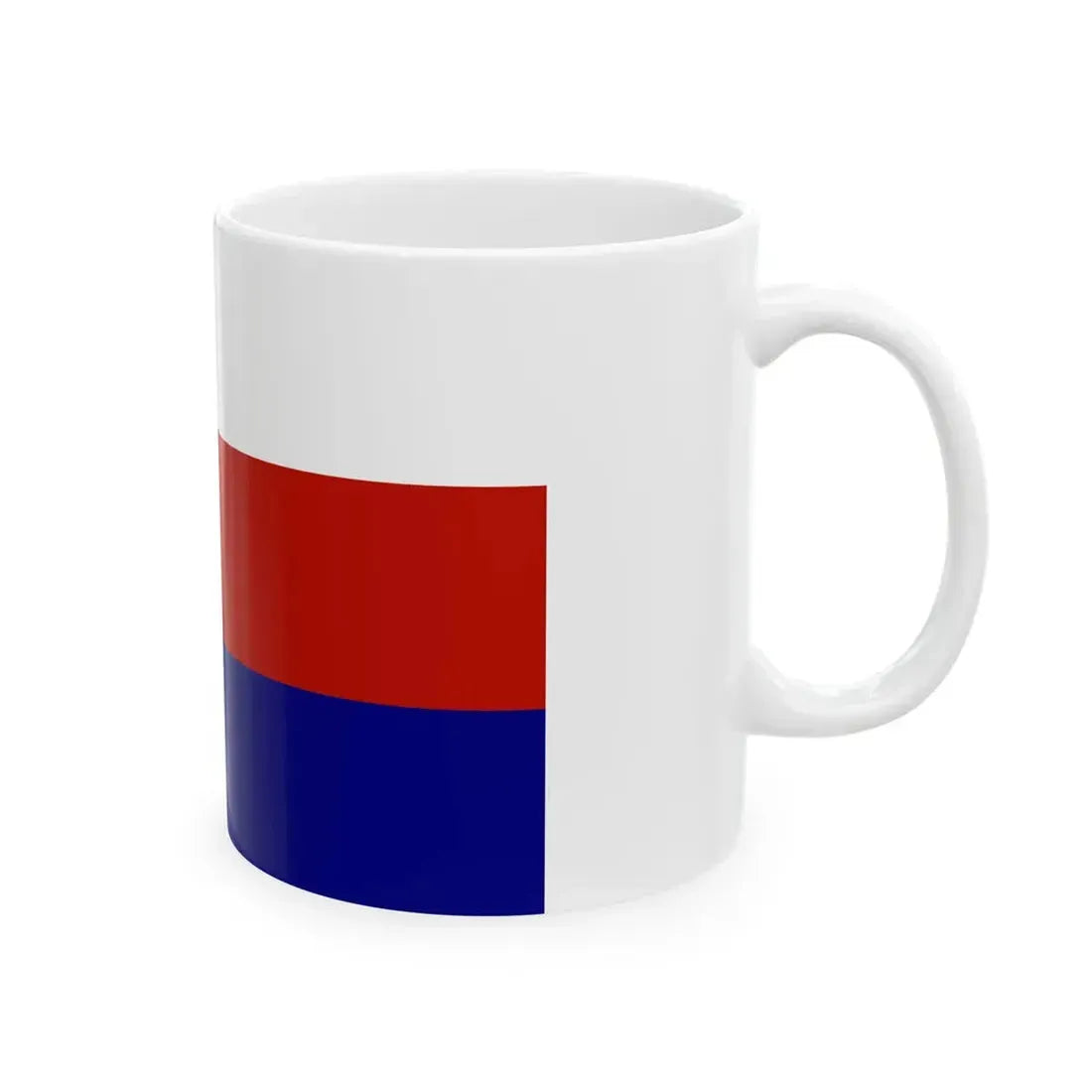 Flag of Moravia tricolour with white (Czech Republic) White Coffee Mug - Go Mug Yourself