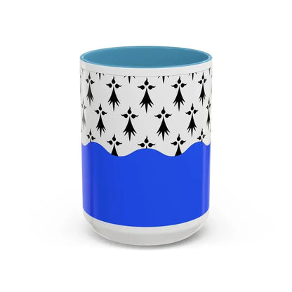 Flag of Morbihan France 2 - Accent Coffee Mug 15oz Light Blue - Go Mug Yourself
