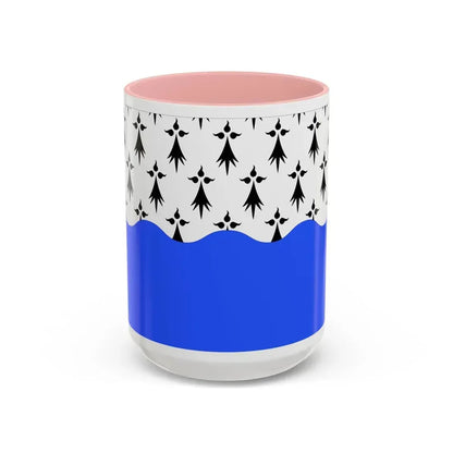 Flag of Morbihan France 2 - Accent Coffee Mug 15oz Pink - Go Mug Yourself