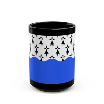 Flag of Morbihan France 2 - Black Coffee Mug-15oz-Go Mug Yourself