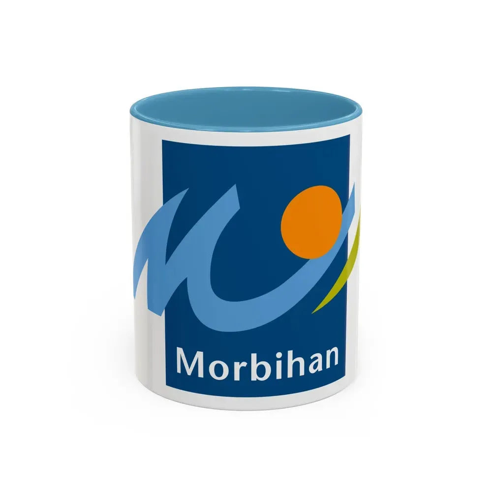 Flag of Morbihan France - Accent Coffee Mug 11oz Light Blue - Go Mug Yourself