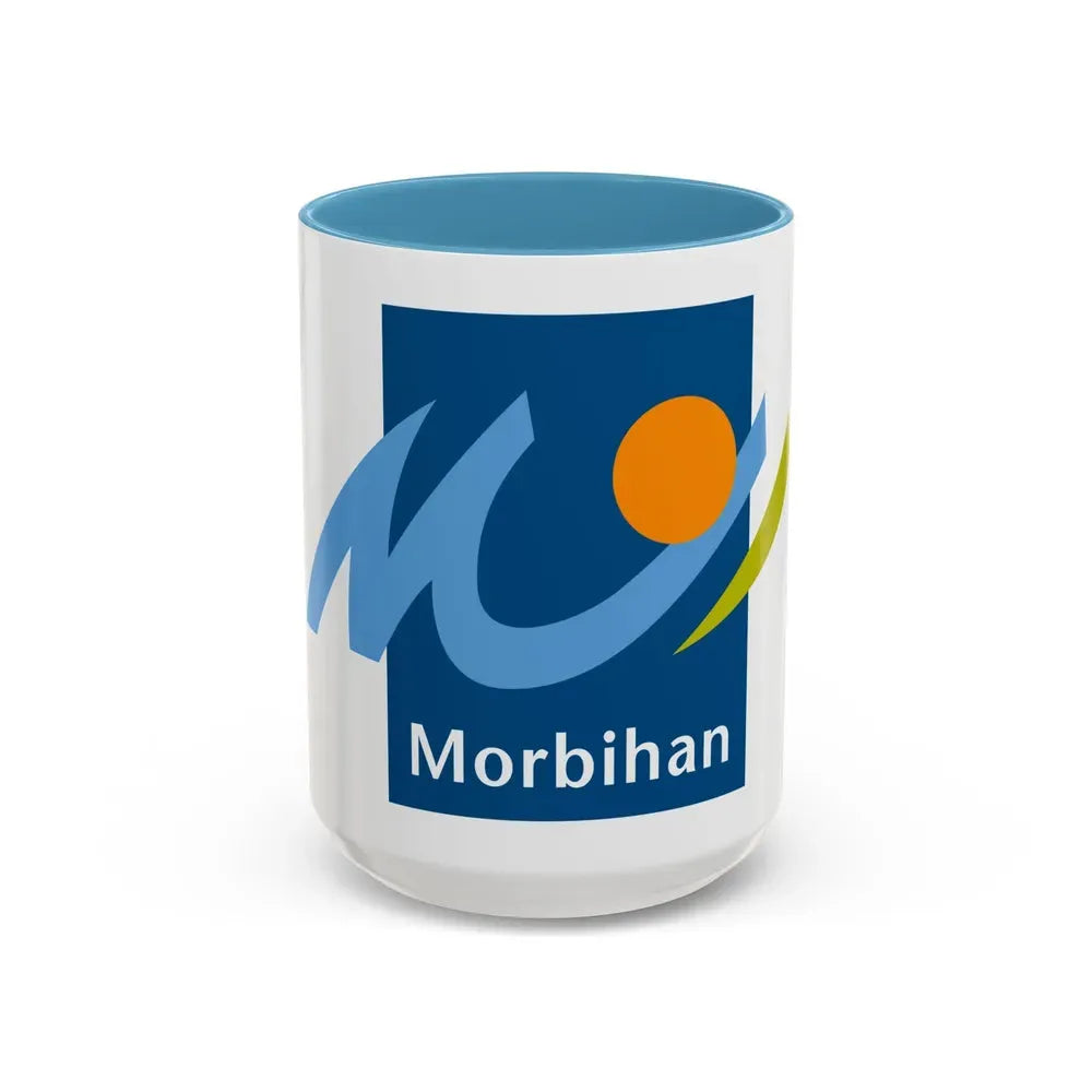 Flag of Morbihan France - Accent Coffee Mug 15oz Light Blue - Go Mug Yourself