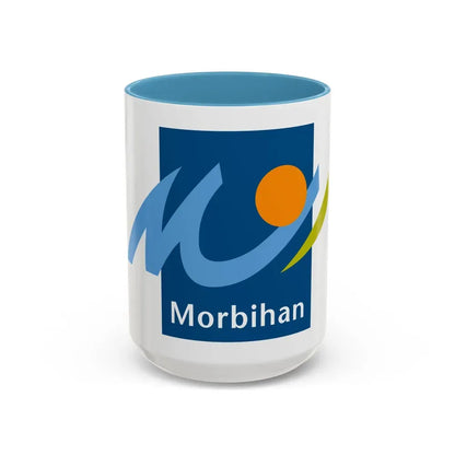 Flag of Morbihan France - Accent Coffee Mug 15oz Light Blue - Go Mug Yourself