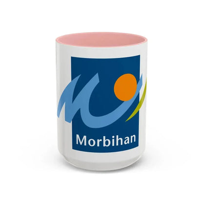 Flag of Morbihan France - Accent Coffee Mug 15oz Pink - Go Mug Yourself