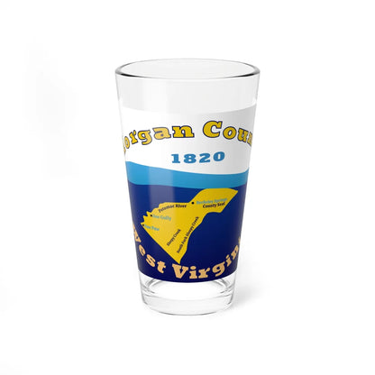 Flag of Morgan County West Virginia (United States) Pint Glass 16oz 16oz - Go Mug Yourself
