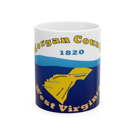 Flag of Morgan County West Virginia (United States) White Coffee Mug 11oz - Go Mug Yourself