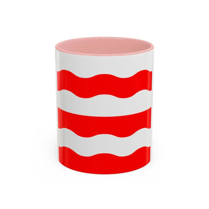 Flag of Morges Switzerland - Accent Coffee Mug 11oz Pink - Go Mug Yourself