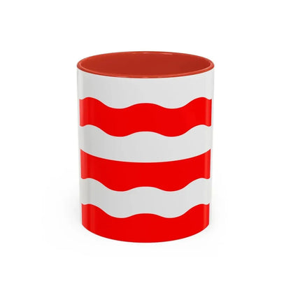 Flag of Morges Switzerland - Accent Coffee Mug 11oz Red - Go Mug Yourself