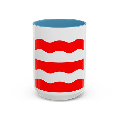 Flag of Morges Switzerland - Accent Coffee Mug 15oz Light Blue - Go Mug Yourself