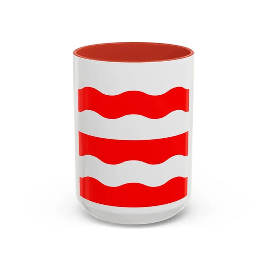 Flag of Morges Switzerland - Accent Coffee Mug 15oz Red - Go Mug Yourself