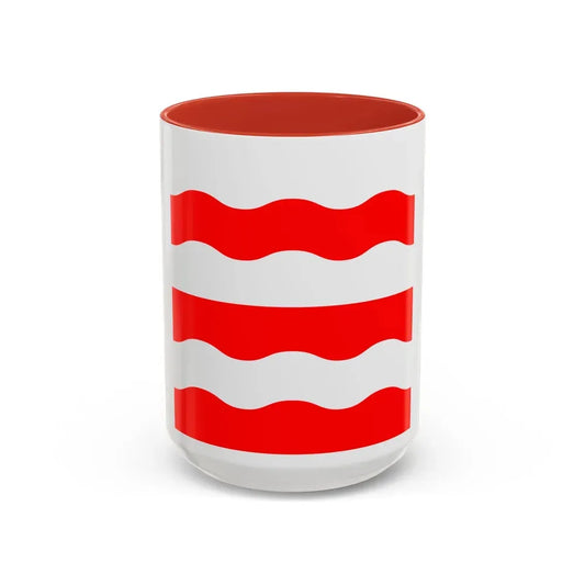 Flag of Morges Switzerland - Accent Coffee Mug 15oz Red - Go Mug Yourself