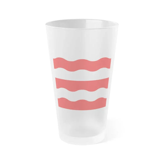 Flag of Morges Switzerland - Frosted Pint Glass 16oz 16oz Frosted - Go Mug Yourself