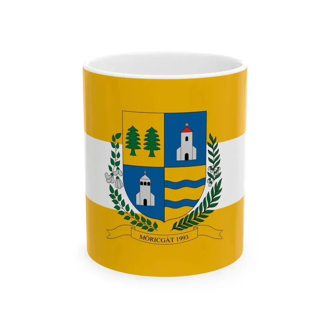 Flag of Moricgat (Hungary) White Coffee Mug 11oz - Go Mug Yourself