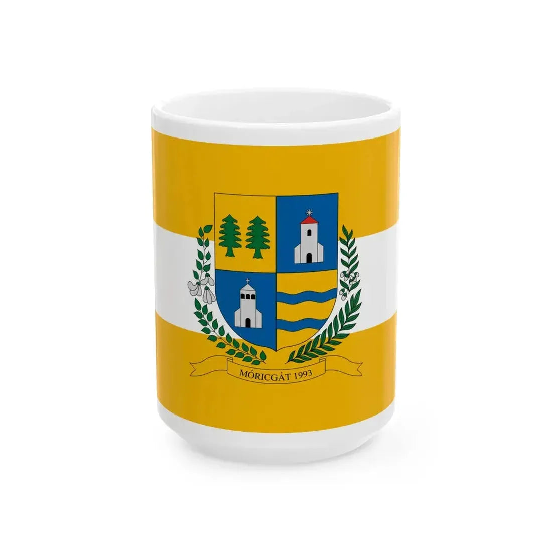 Flag of Moricgat (Hungary) White Coffee Mug 15oz - Go Mug Yourself
