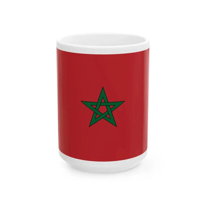 Flag of Morocco 1slash6 (Morocco) White Coffee Mug 15oz - Go Mug Yourself