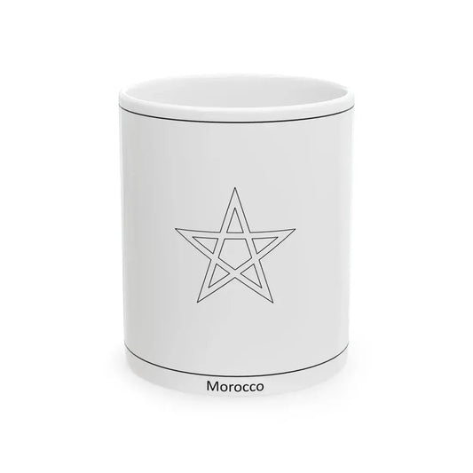 Flag of Morocco colouring page (Morocco) White Coffee Mug 11oz - Go Mug Yourself
