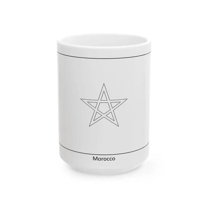 Flag of Morocco colouring page (Morocco) White Coffee Mug 15oz - Go Mug Yourself