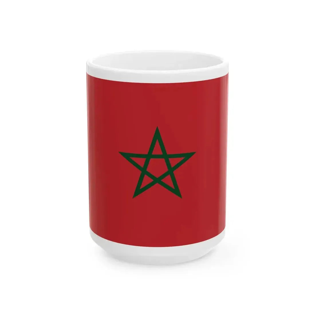 Flag of Morocco dark green (Morocco) White Coffee Mug 15oz - Go Mug Yourself