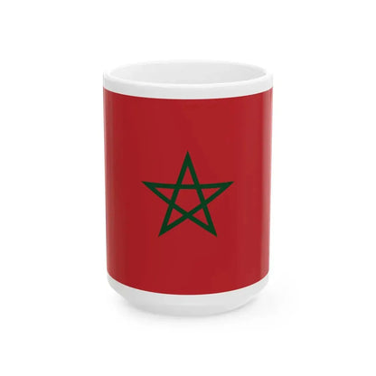 Flag of Morocco dark green (Morocco) White Coffee Mug 15oz - Go Mug Yourself