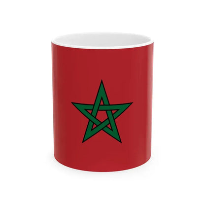 Flag of Morocco large stroke (Morocco) White Coffee Mug 11oz - Go Mug Yourself