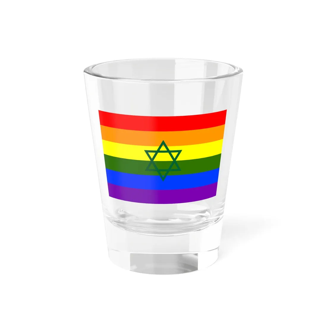 Flag of Morocco LGBT hexagram (Morocco) Shot Glass 1.5oz 1.5oz - Go Mug Yourself