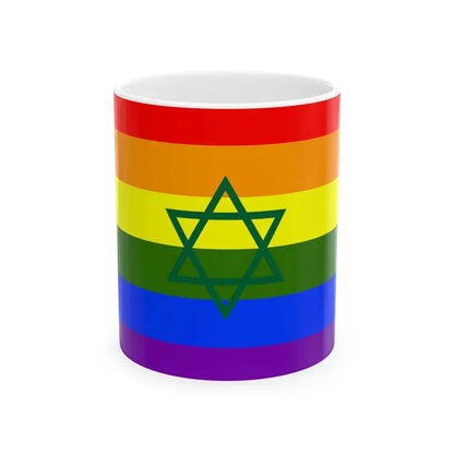 Flag of Morocco LGBT hexagram (Morocco) White Coffee Mug 11oz - Go Mug Yourself