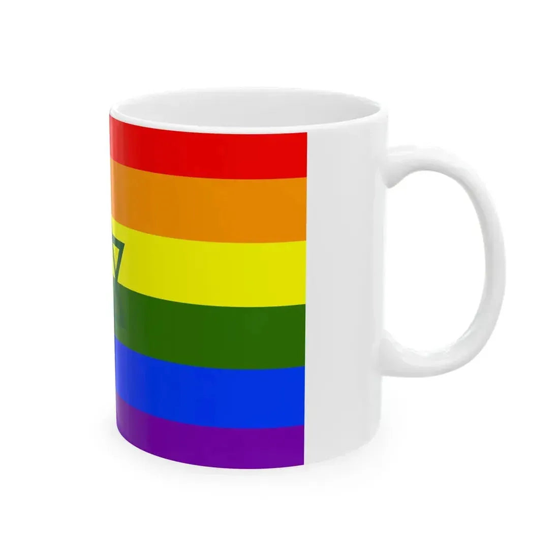 Flag of Morocco LGBT hexagram (Morocco) White Coffee Mug - Go Mug Yourself