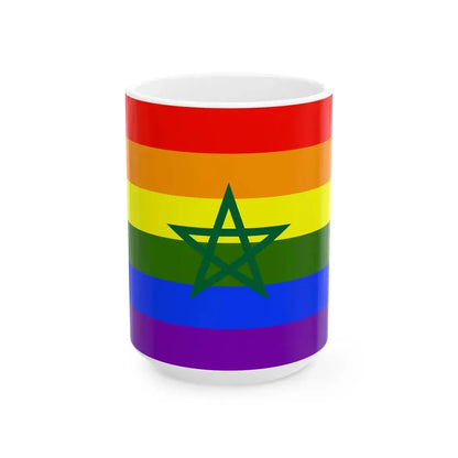Flag of Morocco LGBT (Morocco) White Coffee Mug 15oz - Go Mug Yourself