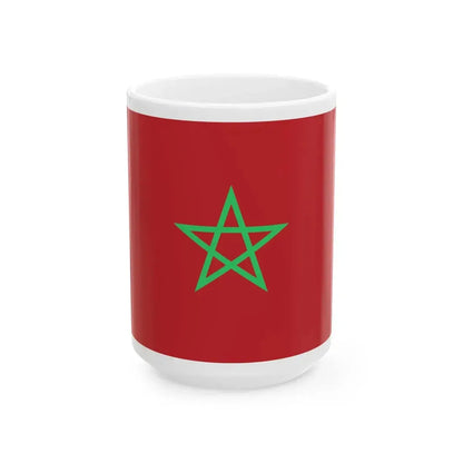 Flag of Morocco light green (Morocco) White Coffee Mug 15oz - Go Mug Yourself