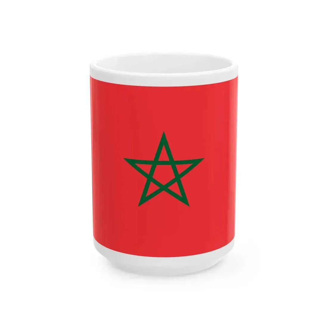 Flag of Morocco light red (Morocco) White Coffee Mug 15oz - Go Mug Yourself