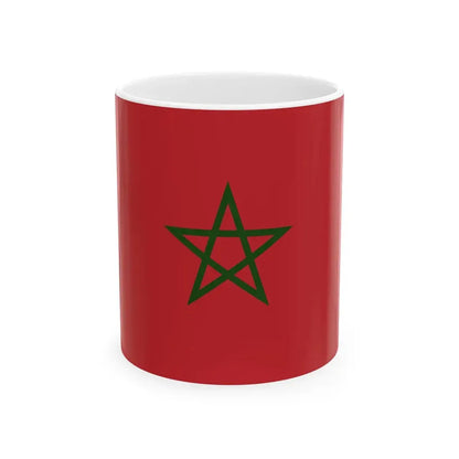 Flag of Morocco palm leaf (Morocco) White Coffee Mug 11oz - Go Mug Yourself