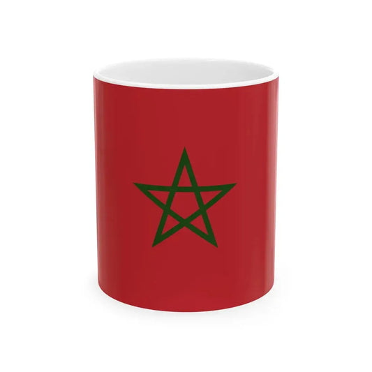 Flag of Morocco palm leaf (Morocco) White Coffee Mug 11oz - Go Mug Yourself