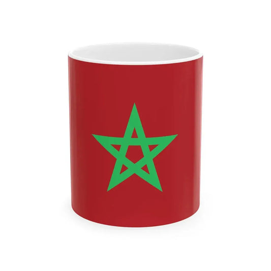 Flag of Morocco unbordered light green (Morocco) White Coffee Mug 11oz - Go Mug Yourself