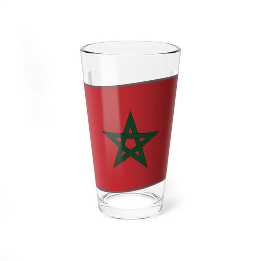 Flag of Morocco waving (Morocco) Pint Glass 16oz 16oz - Go Mug Yourself