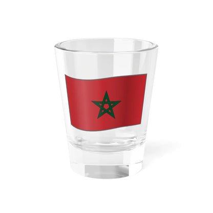 Flag of Morocco waving (Morocco) Shot Glass 1.5oz 1.5oz - Go Mug Yourself
