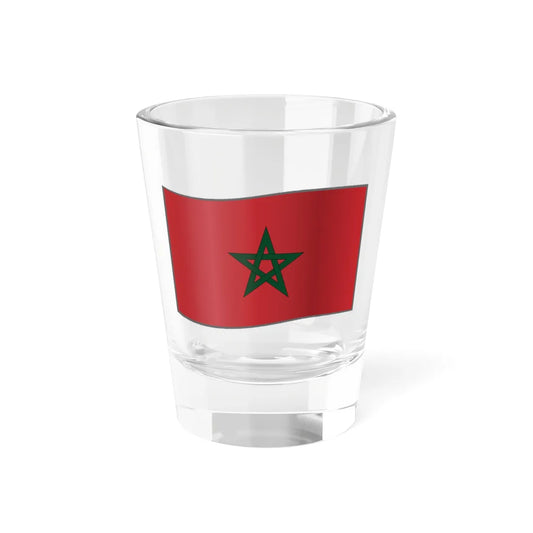 Flag of Morocco waving (Morocco) Shot Glass 1.5oz 1.5oz - Go Mug Yourself